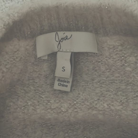 Women’s Small Joie Cream Color Sweater With Gold/Silver Shimmer and Twist Front - Picture 4 of 4